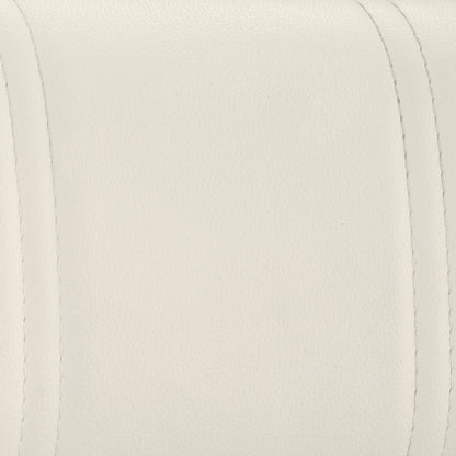 44" White Faux Leather And Iron Swivel Adjustable Height Bar Chair