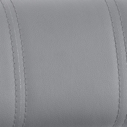 44" Gray Faux Leather And Iron Swivel Adjustable Height Bar Chair