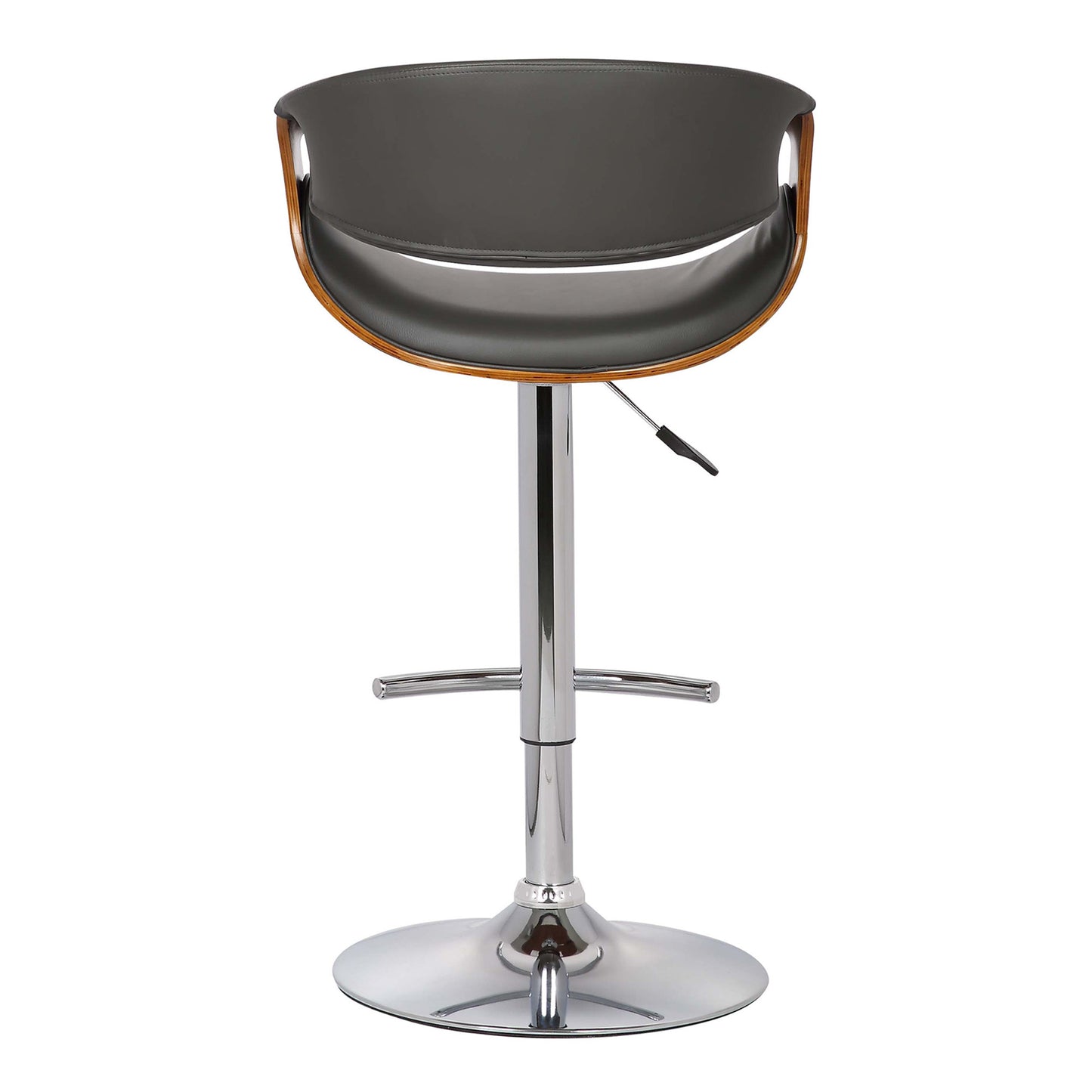 Mod Adjustable Grey Faux Leather Swivel Bar Stool