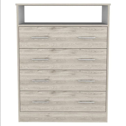 33" Light Grey Manufactured Wood Four Drawer Standard Dresser