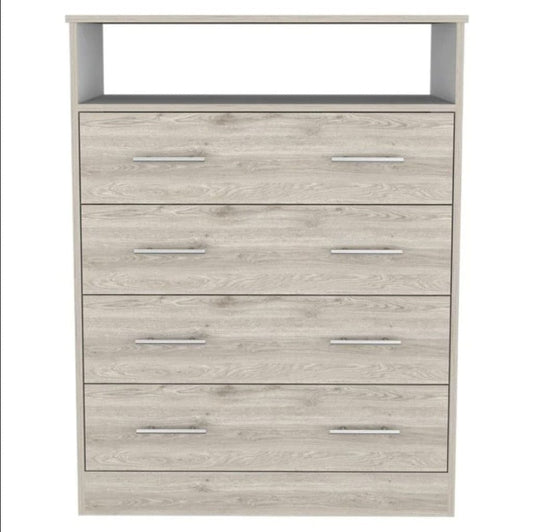 33" Light Grey Manufactured Wood Four Drawer Standard Dresser