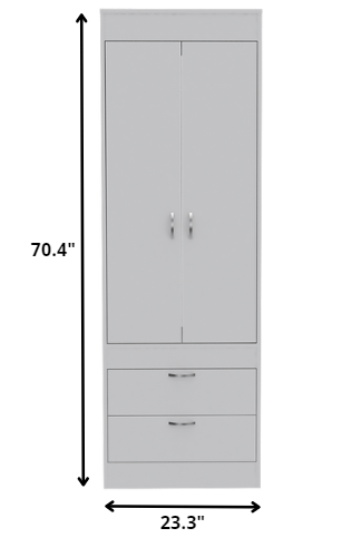 23" White Manufactured Wood Two Drawer Combo Dresser