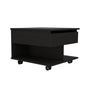 22" Black Manufactured Wood Rectangular Lift Top Coffee Table With Drawer