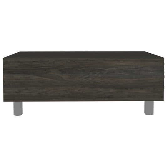 32" Carbon Espresso Manufactured Wood Rectangular Lift Top Coffee Table With Drawer And Shelf