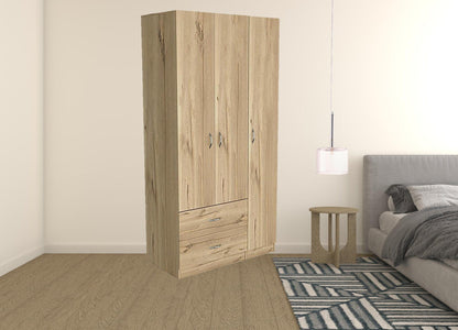 71" Light Oak Manufactured Wood Two Drawer Combo Dresser