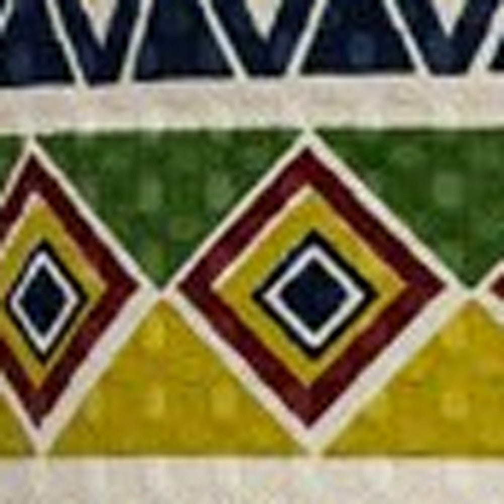 Multicolor Square Zippered 100% Cotton Throw Pillow