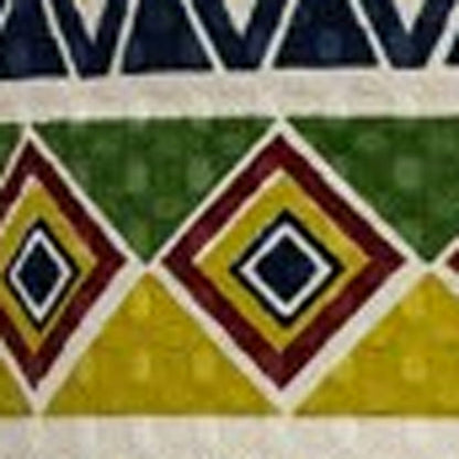 Multicolor Square Zippered 100% Cotton Throw Pillow