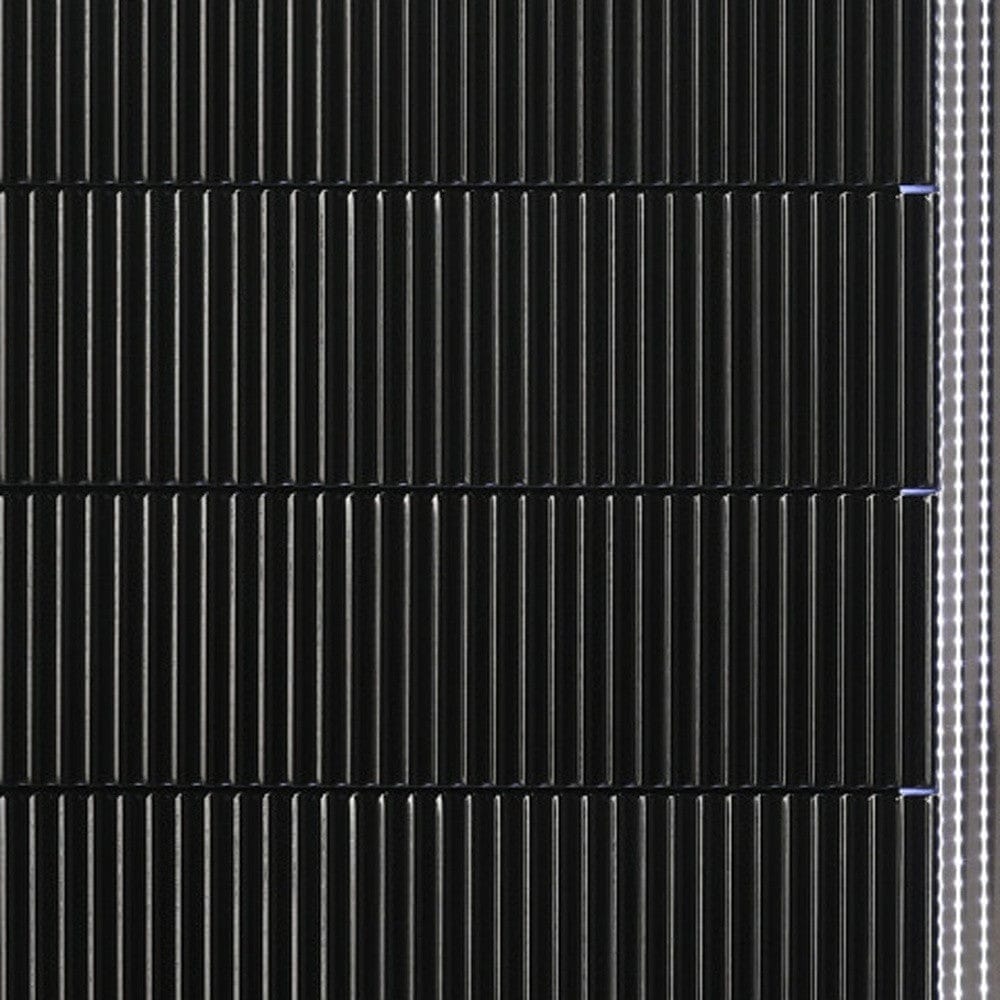 36" Black Solid Wood Mirrored Five Drawer Standard Chest