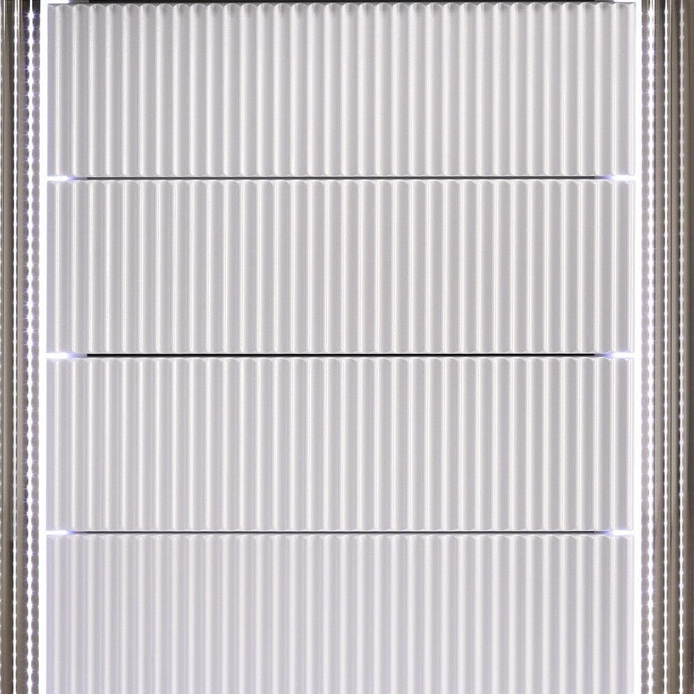 36" White Solid Wood Mirrored Five Drawer Standard Chest