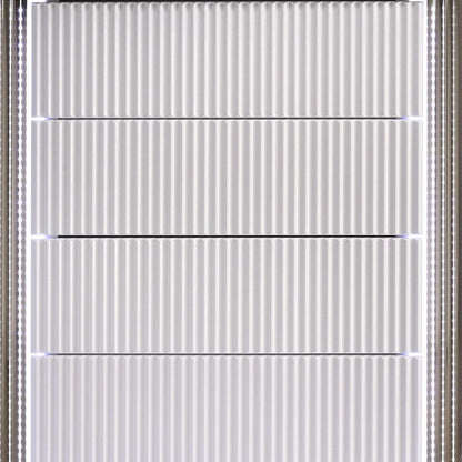 36" White Solid Wood Mirrored Five Drawer Standard Chest