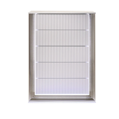 36" White Solid Wood Mirrored Five Drawer Standard Chest