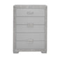 34" Silver Solid Wood Five Drawer Standard Chest