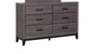 58" Grey Solid Wood Six Drawer Double Dresser
