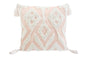 17" X 17" Peach And Cream Chevron Throw Pillow With Tassels