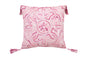 17" X 17" Pink White And Silver Damask Zippered Polyester Throw Pillow With Tassels