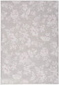 5' X 7' Neutral Gray With A Pop Of Pink Floral Area Rug