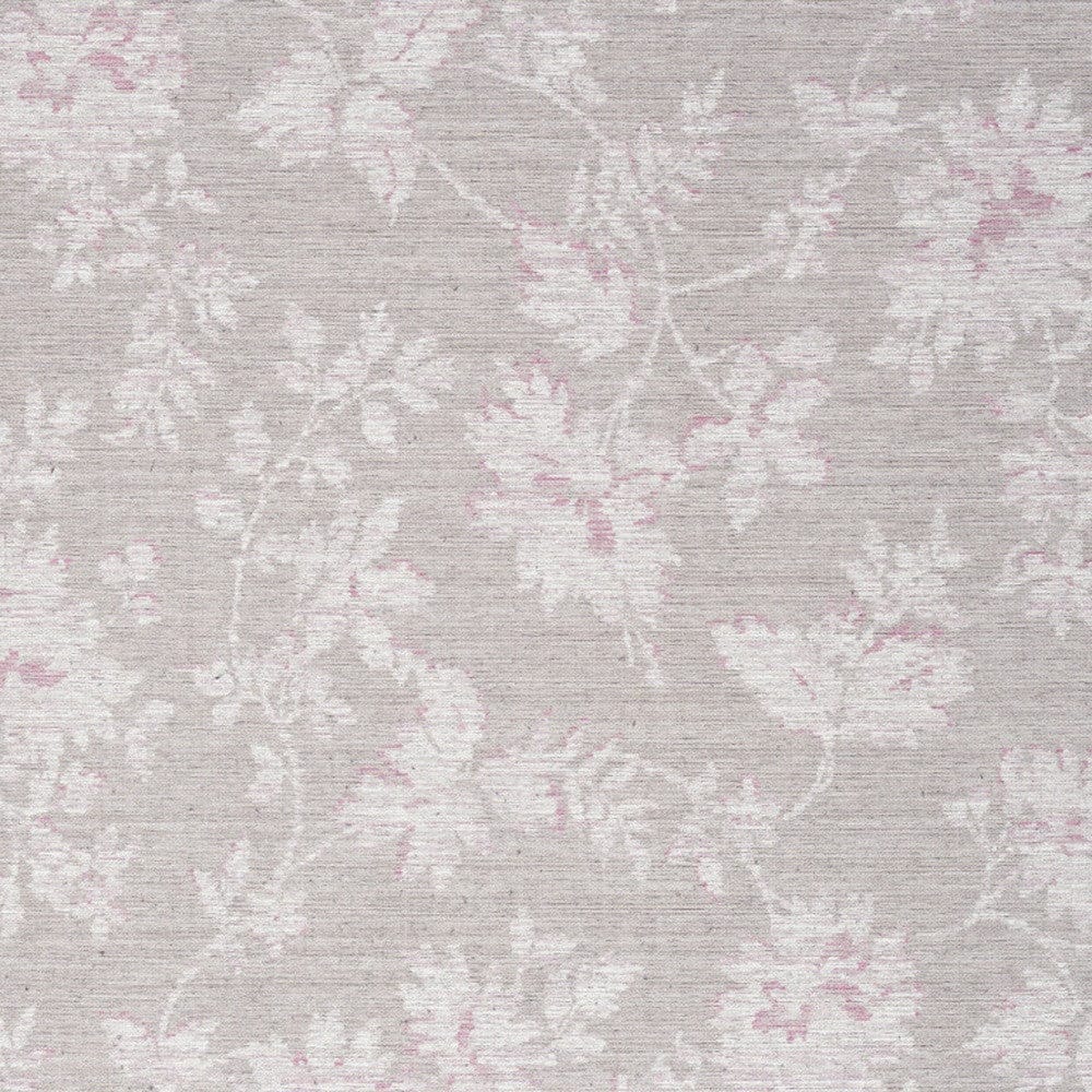 5' X 7' Neutral Gray With A Pop Of Pink Floral Area Rug