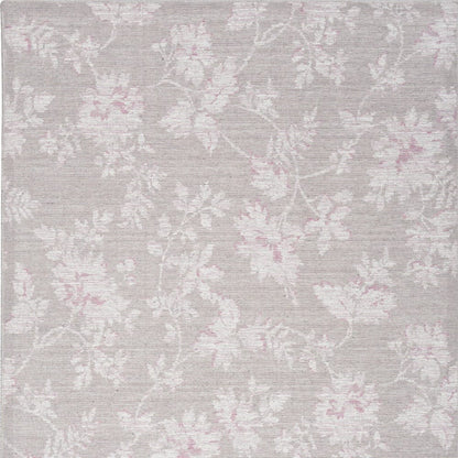 5' X 7' Neutral Gray With A Pop Of Pink Floral Area Rug