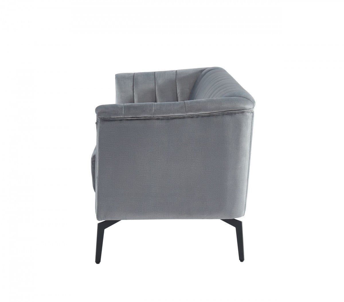 Urban 76" Grey Velvet Sofa With Tufted Back