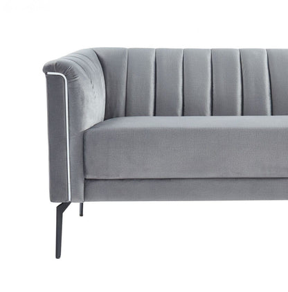 Urban 76" Grey Velvet Sofa With Tufted Back