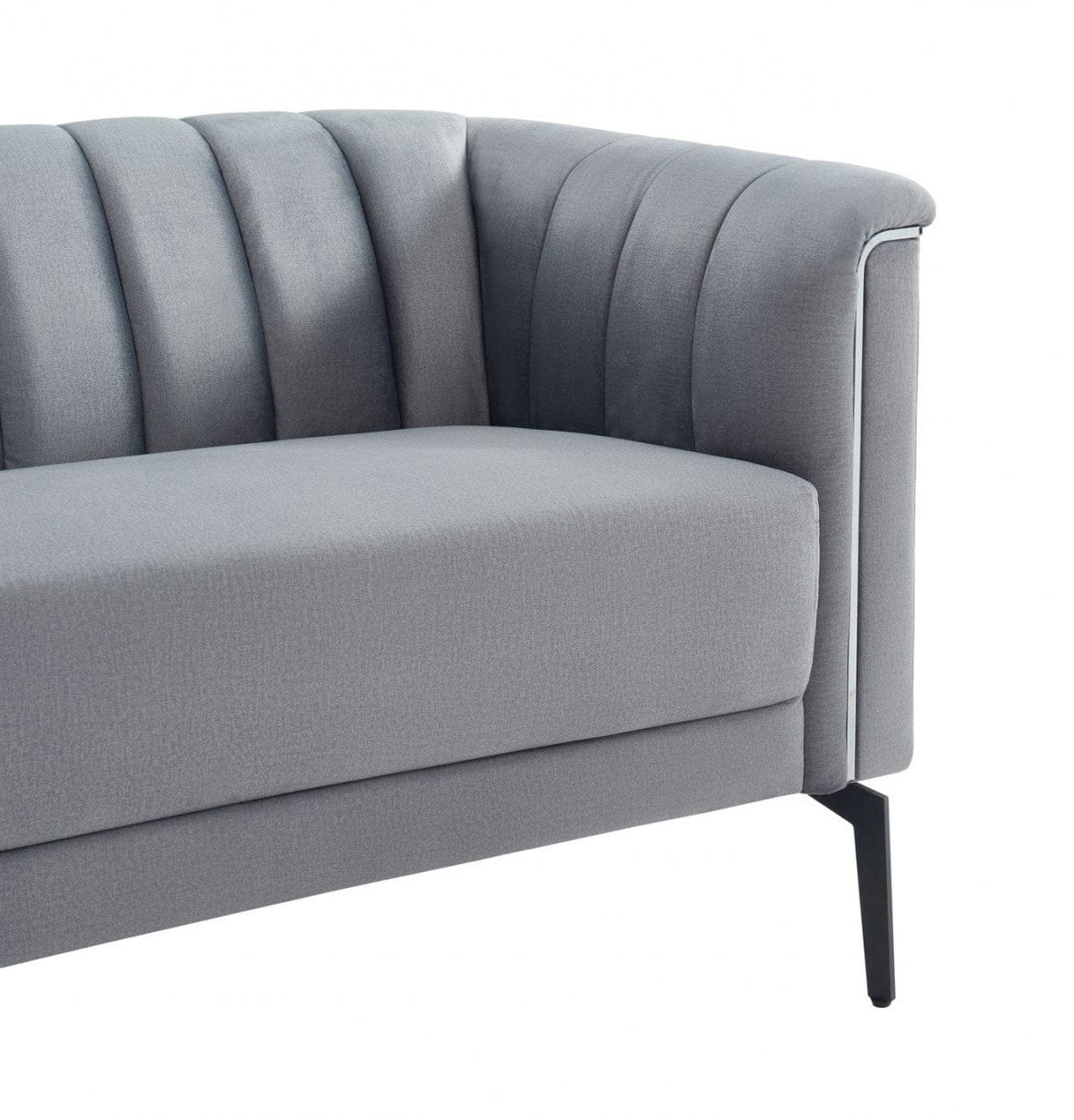 Urban 76" Grey Velvet Sofa With Tufted Back
