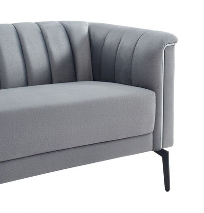 Urban 76" Grey Velvet Sofa With Tufted Back