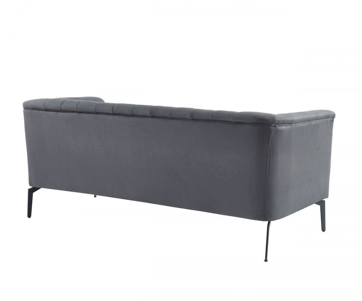 76" Dark Grey Three Person Standard Metal Legs Sofa