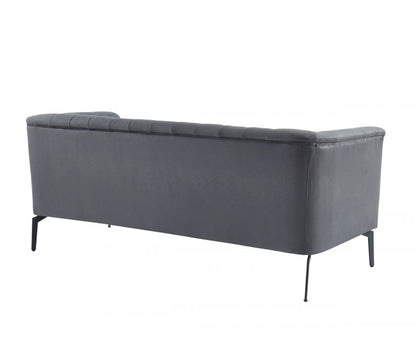 76" Dark Grey Three Person Standard Metal Legs Sofa