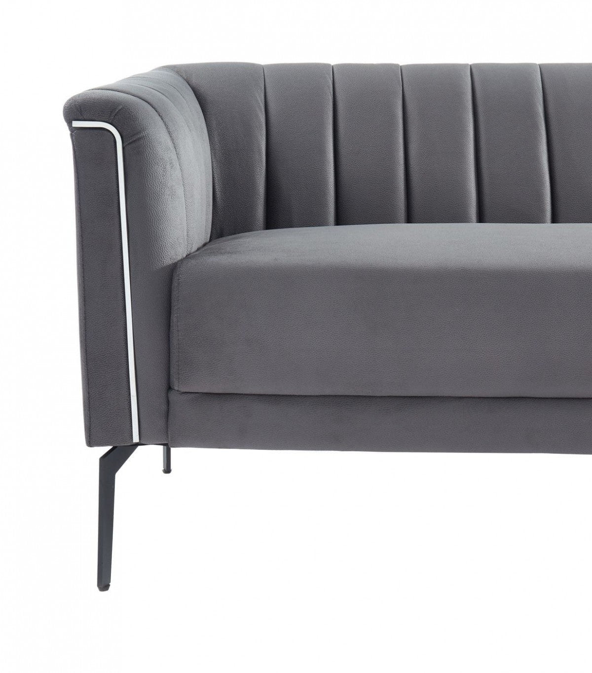 76" Dark Grey Three Person Standard Metal Legs Sofa