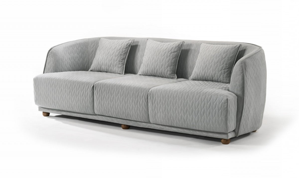 Modern 68" Light Gray Quilted Sofa