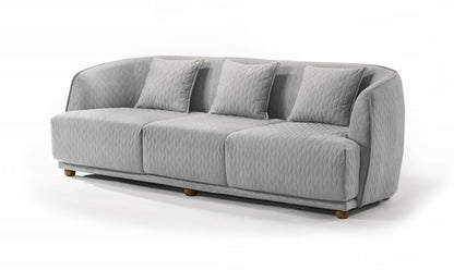 Modern 68" Light Gray Quilted Sofa