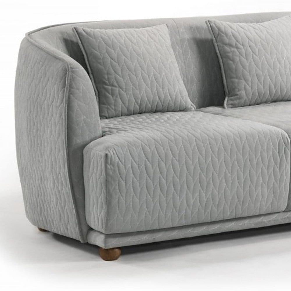Modern 68" Light Gray Quilted Sofa