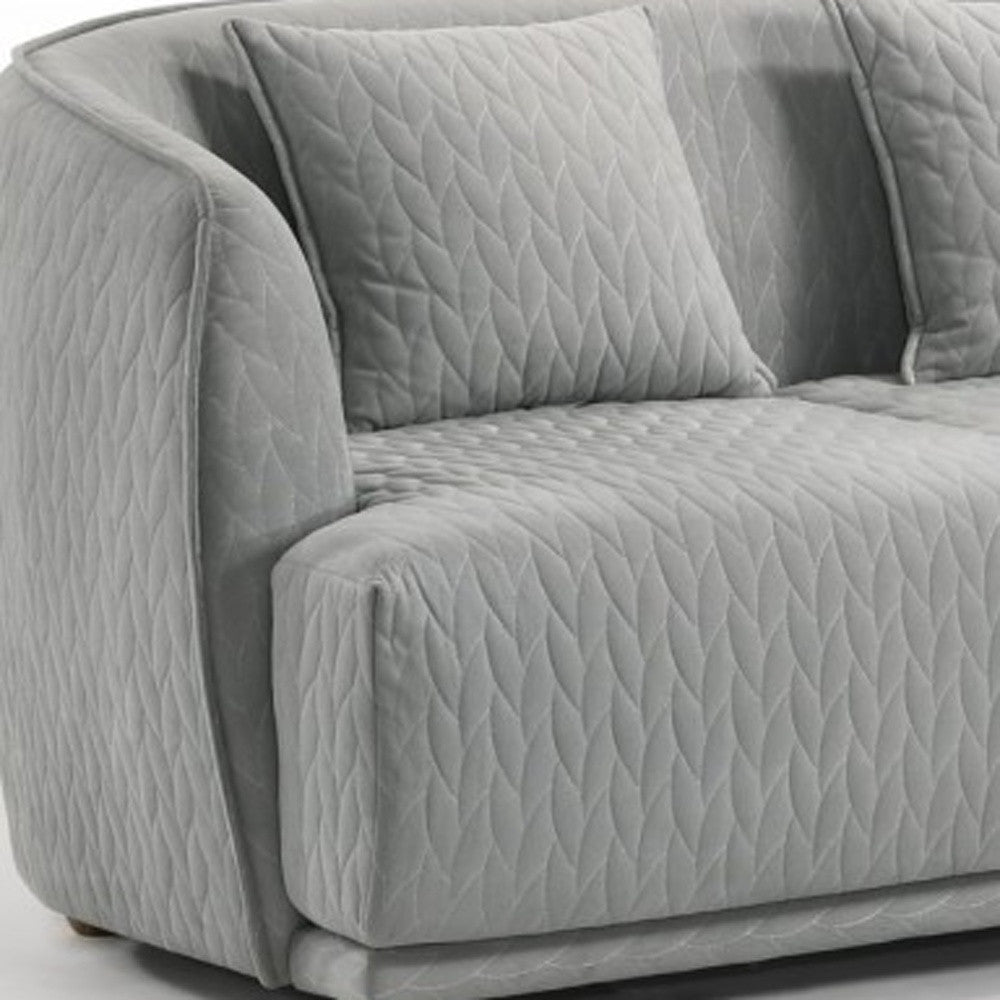 Modern 68" Light Gray Quilted Sofa
