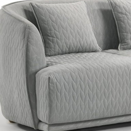Modern 68" Light Gray Quilted Sofa