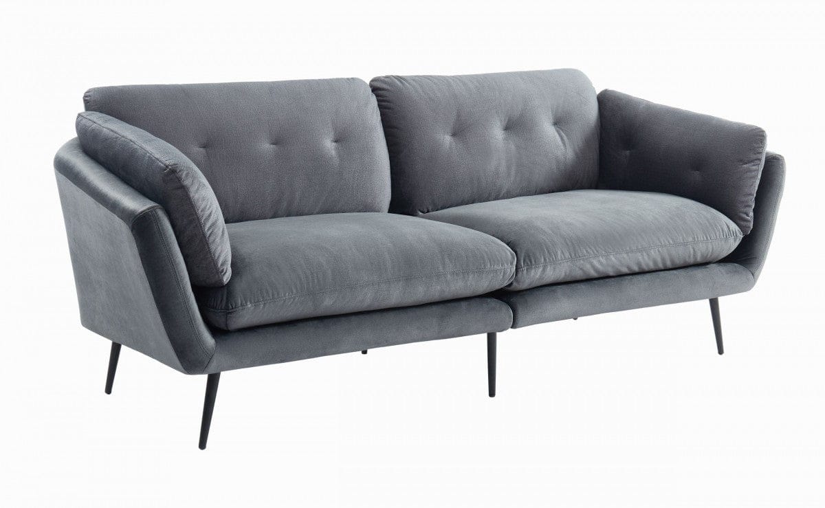 Modern 84" Dark Grey Sofa With Two Cushions