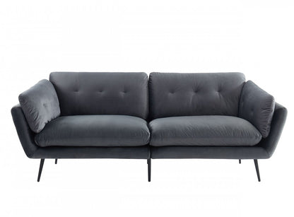 Modern 84" Dark Grey Sofa With Two Cushions