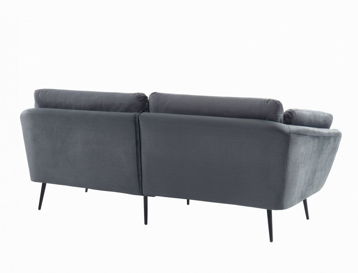 Modern 84" Dark Grey Sofa With Two Cushions