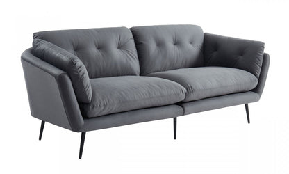 Modern 84" Grey Sofa With Two Cushions
