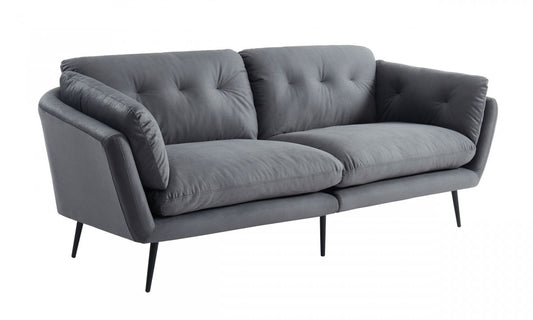Modern 84" Grey Sofa With Two Cushions