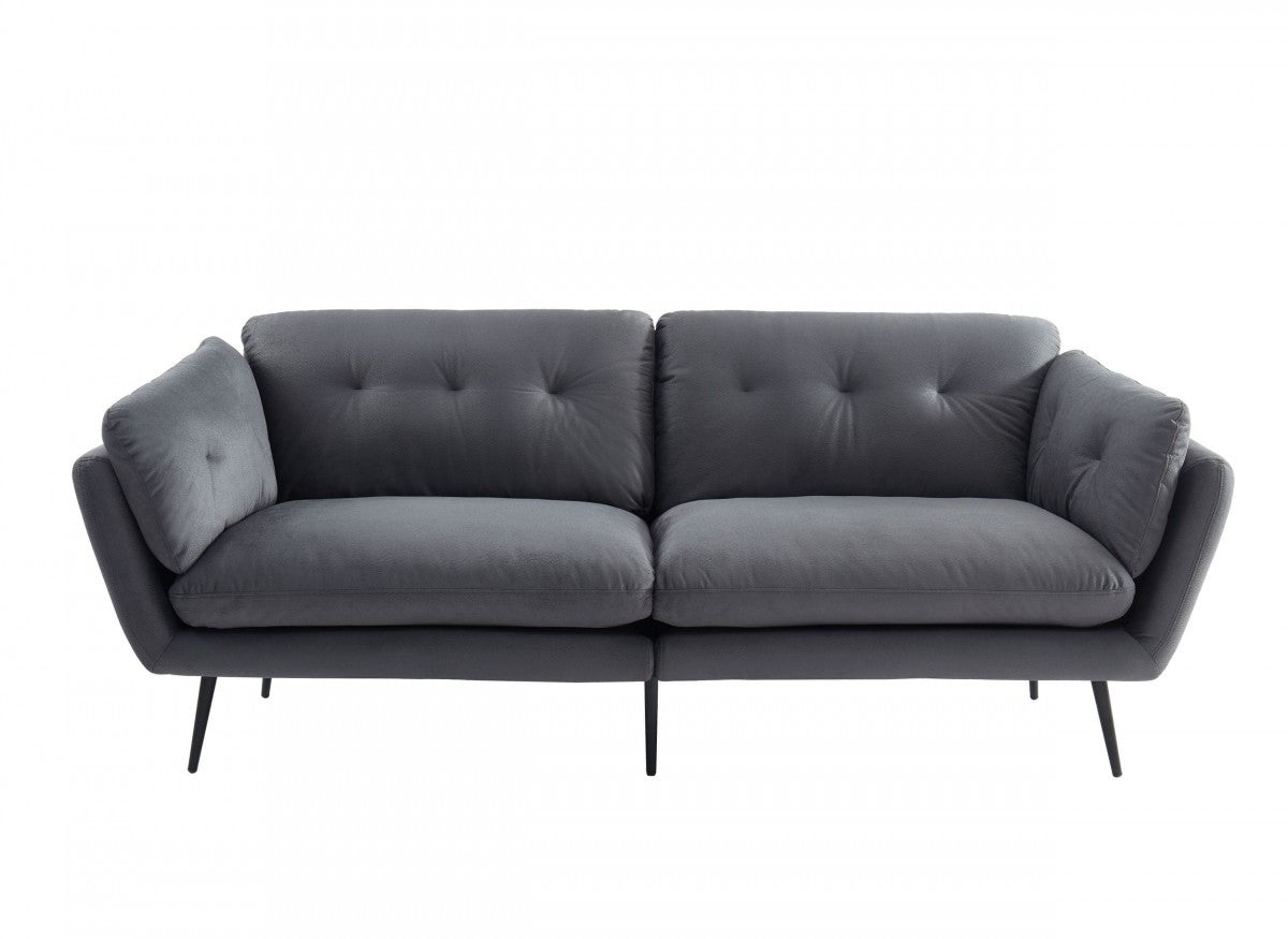 Modern 84" Grey Sofa With Two Cushions