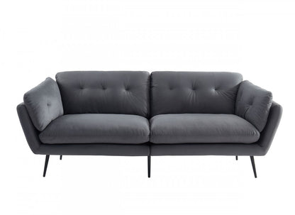 Modern 84" Grey Sofa With Two Cushions