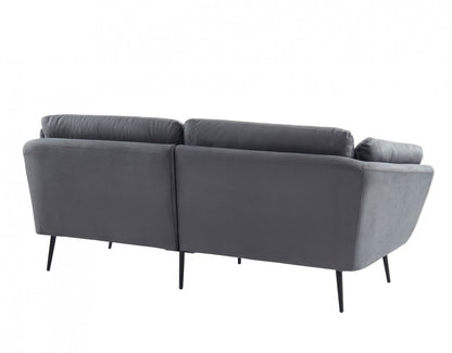 Modern 84" Grey Sofa With Two Cushions