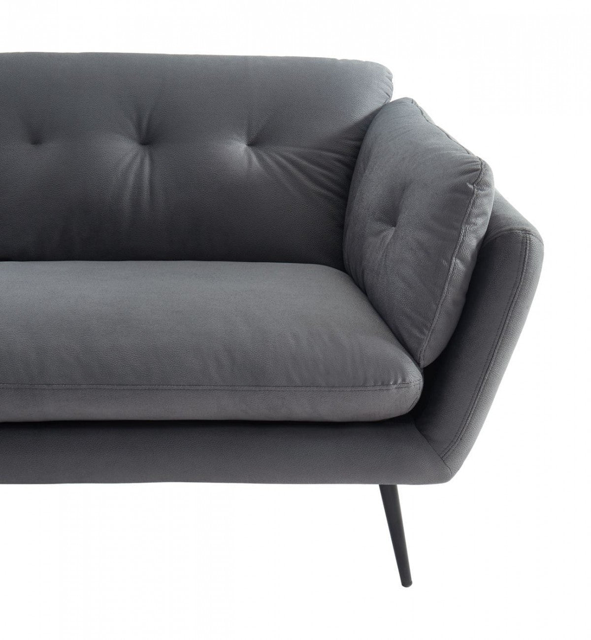 Modern 84" Grey Sofa With Two Cushions