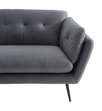Modern 84" Grey Sofa With Two Cushions