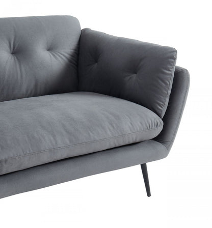 Modern 84" Grey Sofa With Two Cushions