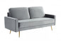 Compact 72" Grey Velvet Sofa With Two Cushions