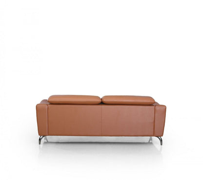 Urban 80" Brown Leather Adjustable Headrest Sofa