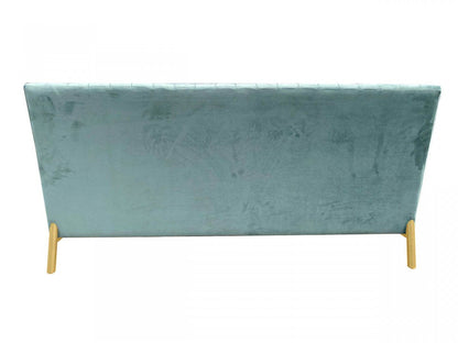 Stylish 71" Light Green Fabric And Gold Sofa