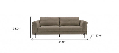 Contemporary 84" Tan Sofa With Two Cushions