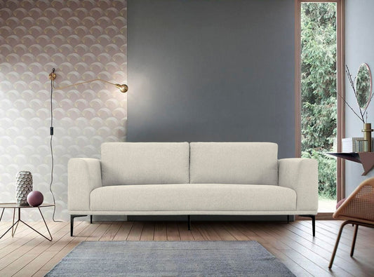 Modern 87" Light Beige Sofa With Removable Cushions